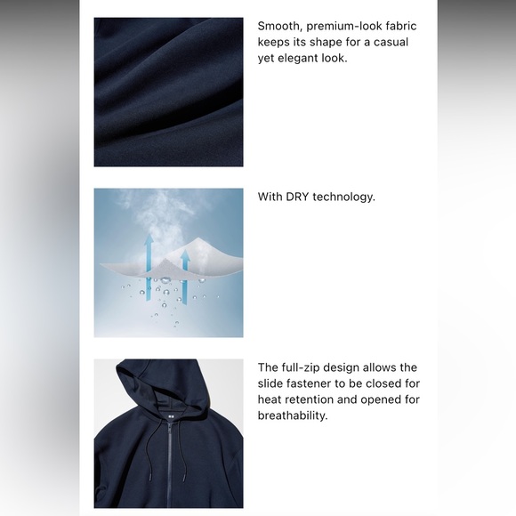 Uniqlo Dry Sweat Full-zip Hoodie - Picture 5 of 8